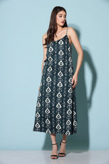 Alisa ethnic  print cocktail slip dress.