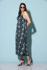 Alisa ethnic  print cocktail slip dress.